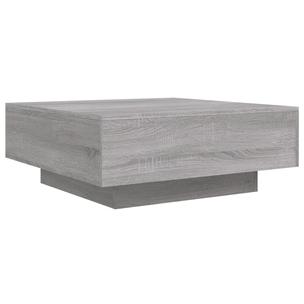 Salontafel met LED-verlichting 80x80x31 cm grijs sonoma eiken is nu te koop bij PeponiXL, paradijselijk wonen!