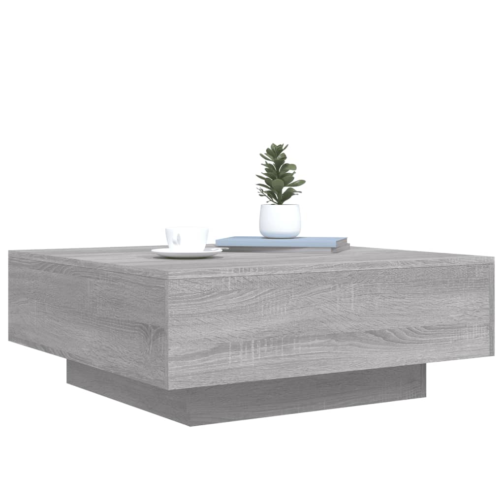 Salontafel met LED-verlichting 80x80x31 cm grijs sonoma eiken is nu te koop bij PeponiXL, paradijselijk wonen!