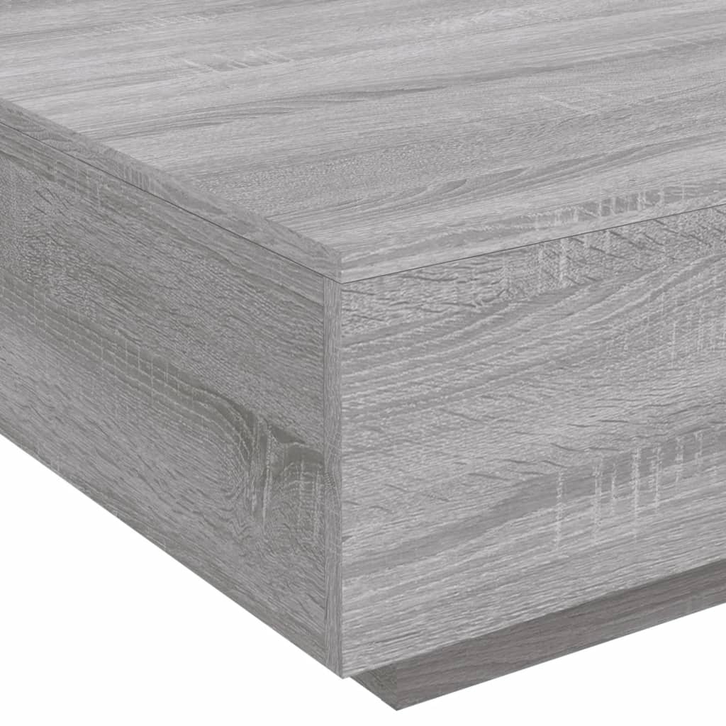 Salontafel met LED-verlichting 80x80x31 cm grijs sonoma eiken is nu te koop bij PeponiXL, paradijselijk wonen!
