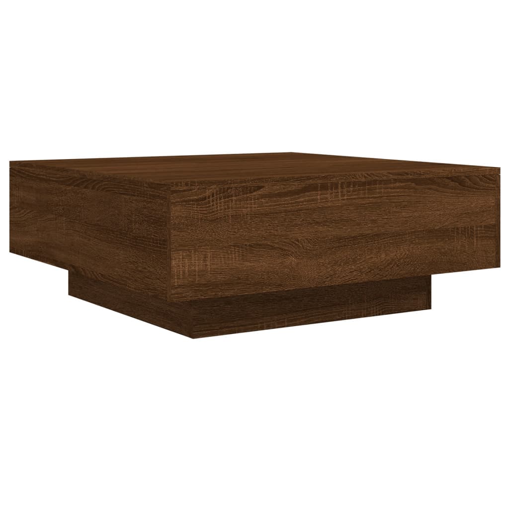 Salontafel met LED-verlichting 80x80x31 cm bruin eikenkleur is nu te koop bij PeponiXL, paradijselijk wonen!