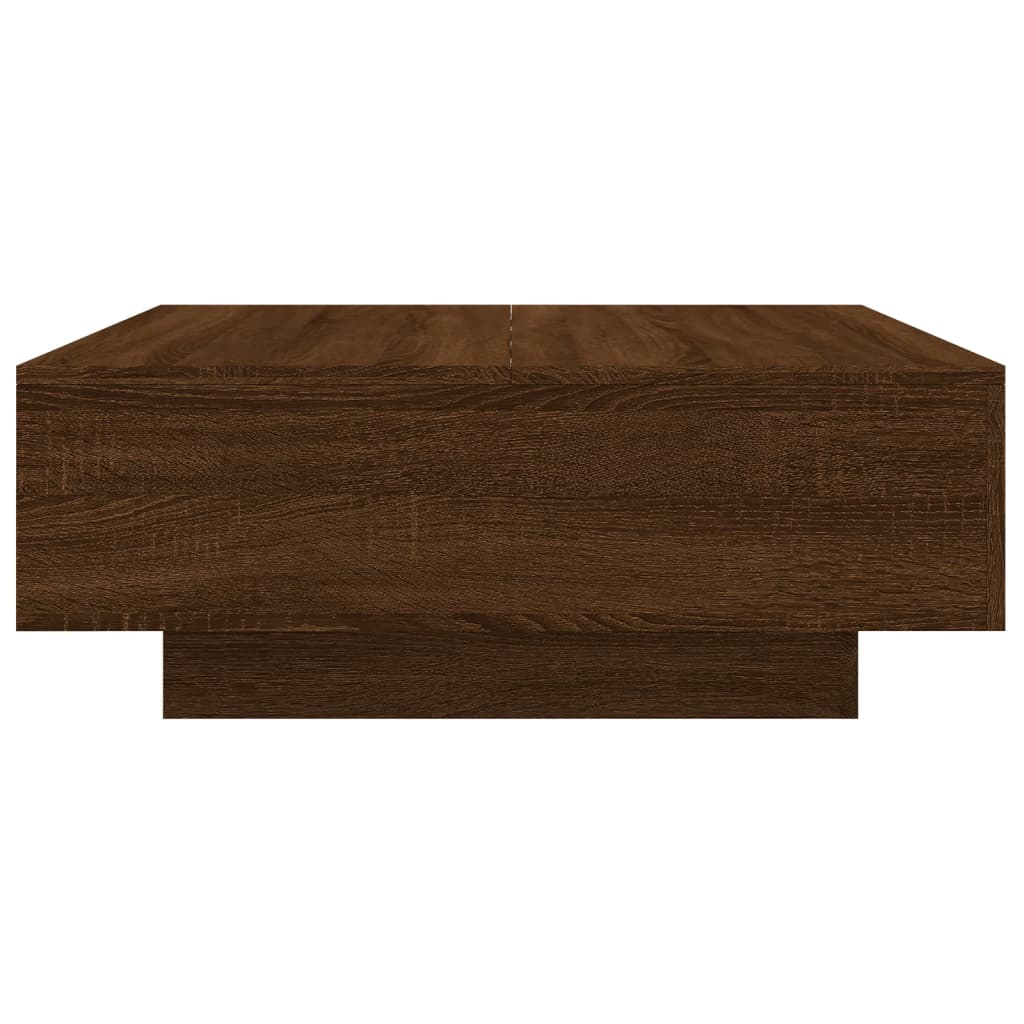 Salontafel met LED-verlichting 80x80x31 cm bruin eikenkleur is nu te koop bij PeponiXL, paradijselijk wonen!