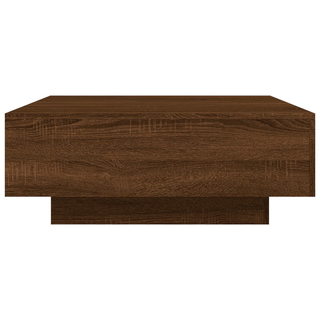 Salontafel met LED-verlichting 80x80x31 cm bruin eikenkleur is nu te koop bij PeponiXL, paradijselijk wonen!