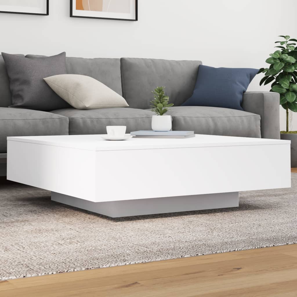 Salontafel 100x100x31 cm bewerkt hout wit is nu te koop bij PeponiXL, paradijselijk wonen!