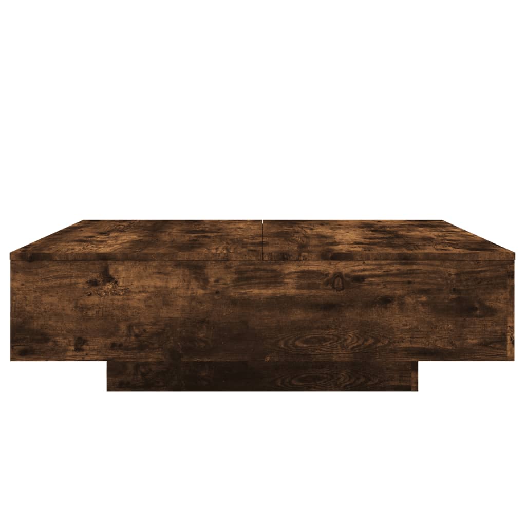 Salontafel 100x100x31 cm bewerkt hout gerookt eikenkleurig is nu te koop bij PeponiXL, paradijselijk wonen!