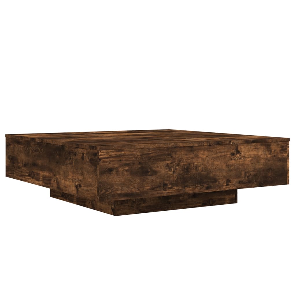 Salontafel 100x100x31 cm bewerkt hout gerookt eikenkleurig is nu te koop bij PeponiXL, paradijselijk wonen!