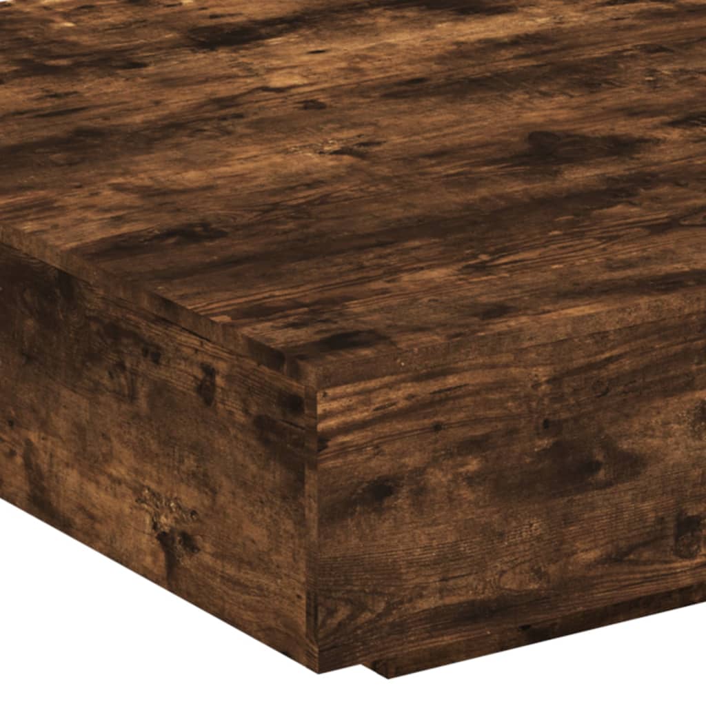 Salontafel 100x100x31 cm bewerkt hout gerookt eikenkleurig is nu te koop bij PeponiXL, paradijselijk wonen!