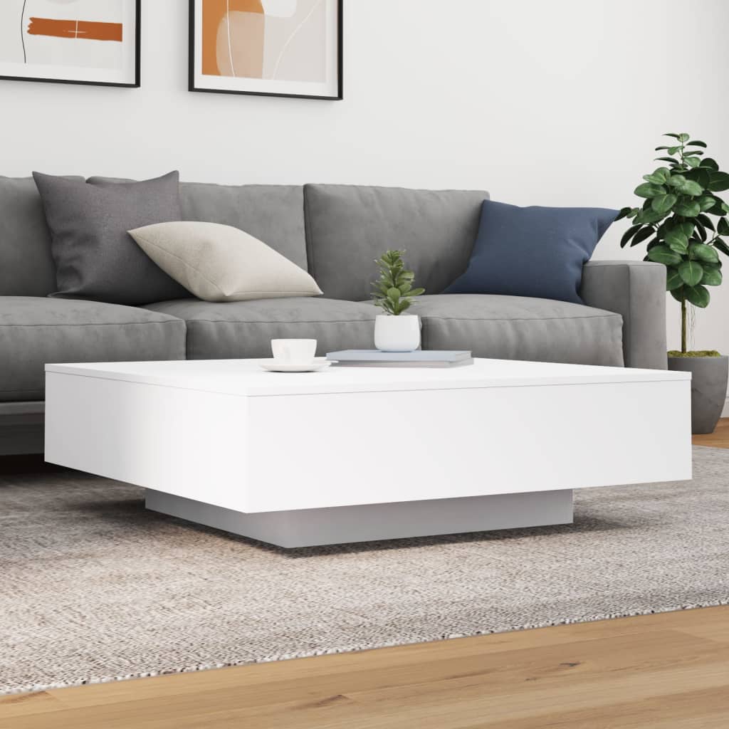 Salontafel met LED-verlichting 100x100x31 cm wit is nu te koop bij PeponiXL, paradijselijk wonen!