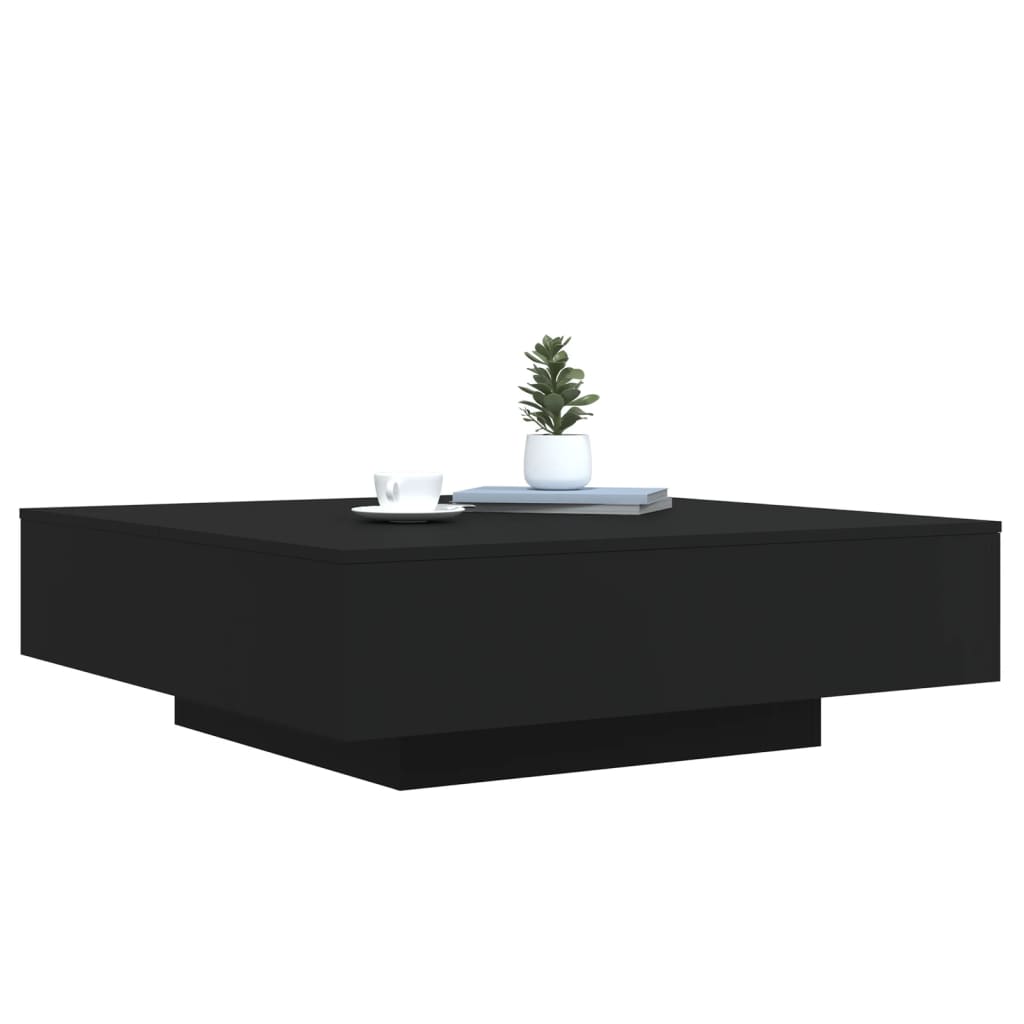 Salontafel met LED-verlichting 100x100x31 cm zwart is nu te koop bij PeponiXL, paradijselijk wonen!