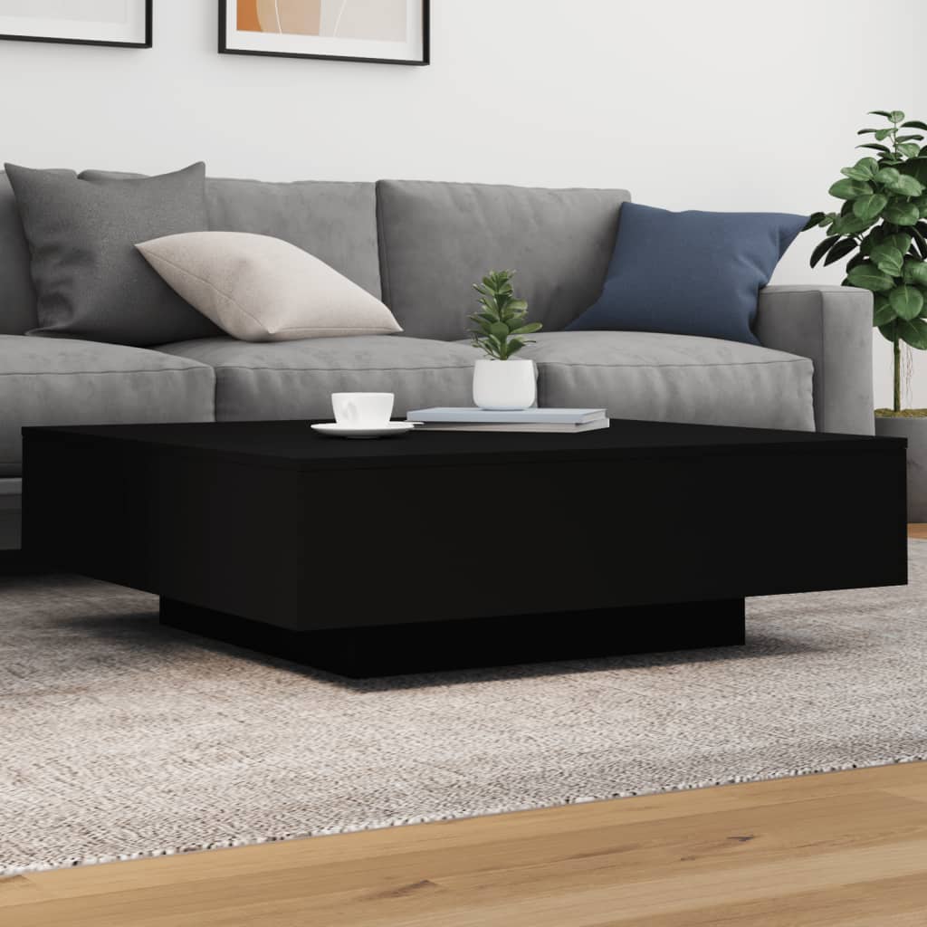 Salontafel met LED-verlichting 100x100x31 cm zwart is nu te koop bij PeponiXL, paradijselijk wonen!