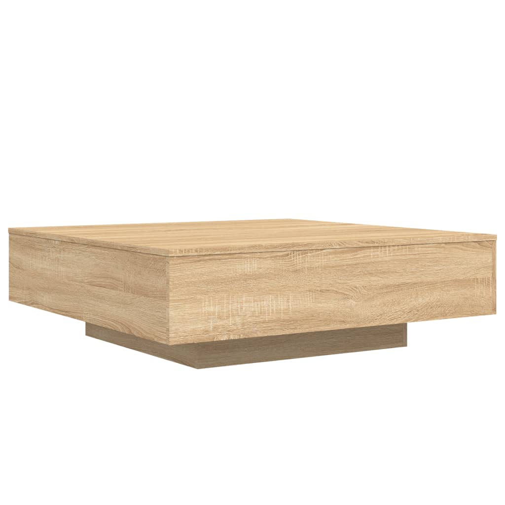 Salontafel met LED-verlichting 100x100x31 cm sonoma eikenkleur is nu te koop bij PeponiXL, paradijselijk wonen!