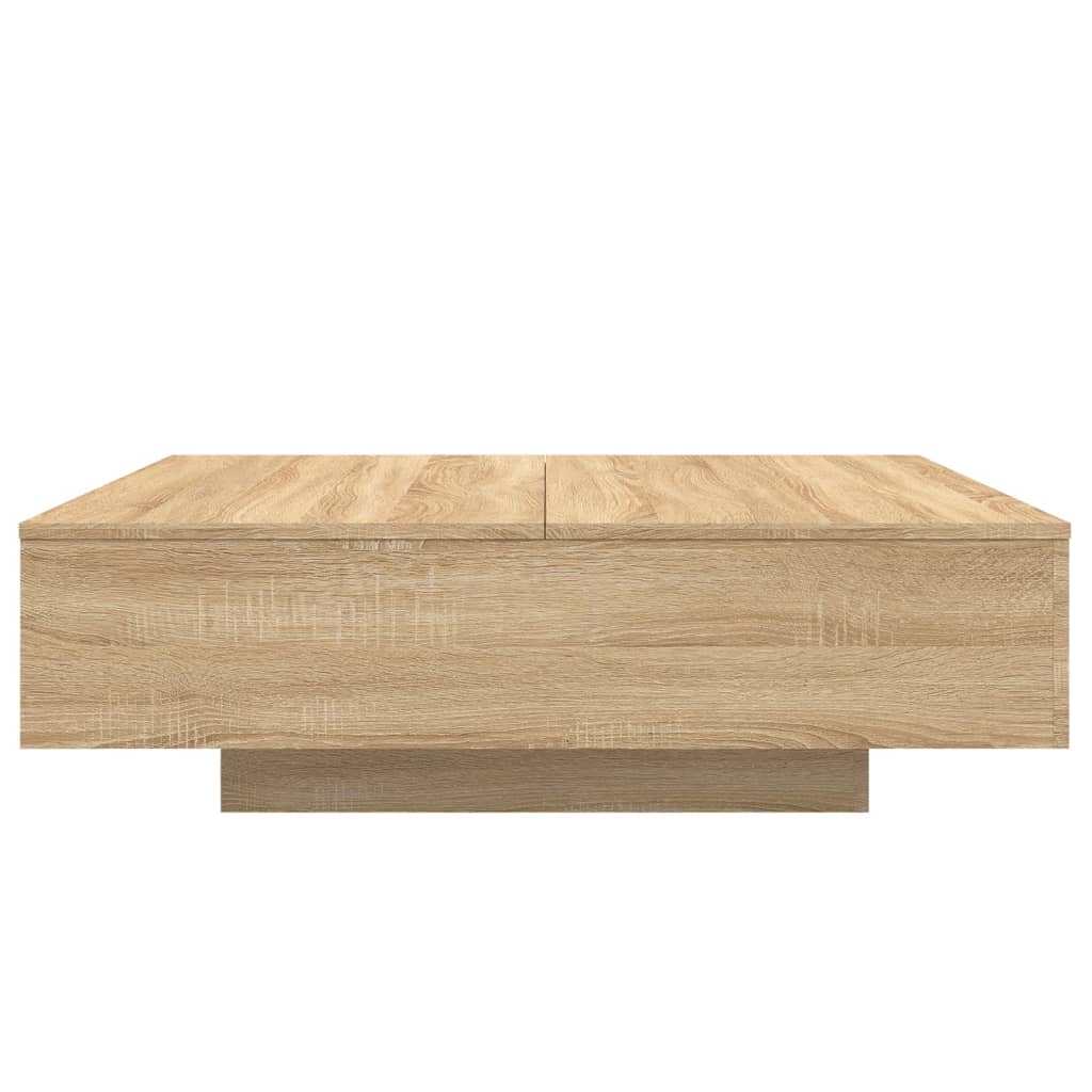 Salontafel met LED-verlichting 100x100x31 cm sonoma eikenkleur is nu te koop bij PeponiXL, paradijselijk wonen!