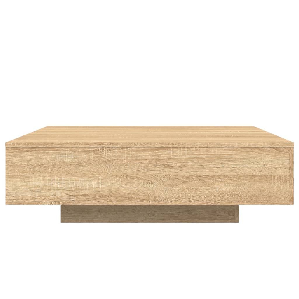 Salontafel met LED-verlichting 100x100x31 cm sonoma eikenkleur is nu te koop bij PeponiXL, paradijselijk wonen!