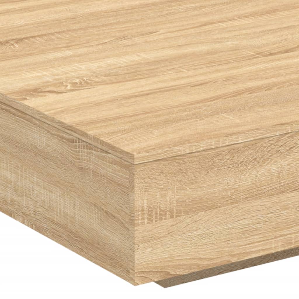Salontafel met LED-verlichting 100x100x31 cm sonoma eikenkleur is nu te koop bij PeponiXL, paradijselijk wonen!