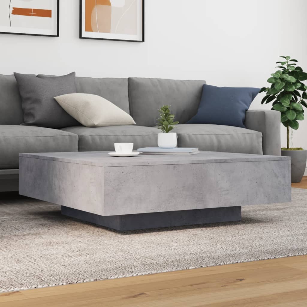 Salontafel met LED-verlichting 100x100x31 cm betongrijs is nu te koop bij PeponiXL, paradijselijk wonen!
