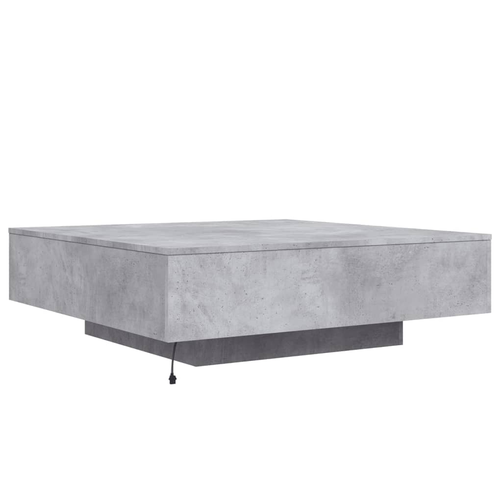 Salontafel met LED-verlichting 100x100x31 cm betongrijs is nu te koop bij PeponiXL, paradijselijk wonen!