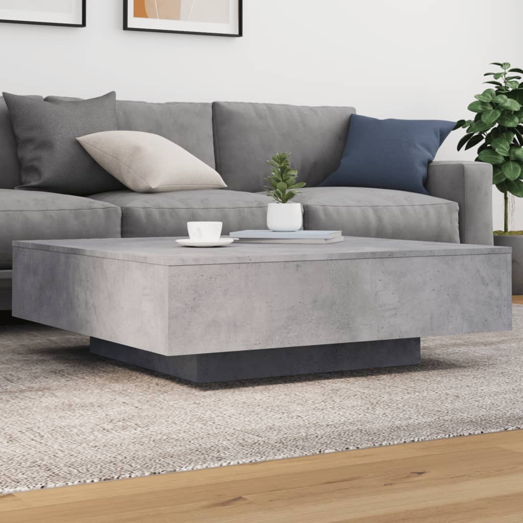 Salontafel met LED-verlichting 100x100x31 cm betongrijs is nu te koop bij PeponiXL, paradijselijk wonen!