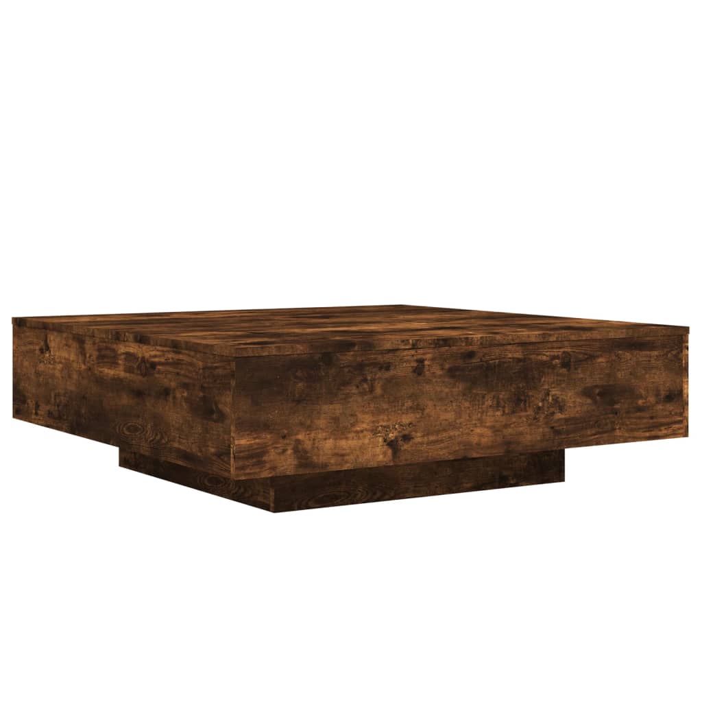 Salontafel met LED-verlichting 100x100x31 cm gerookt eikenkleur is nu te koop bij PeponiXL, paradijselijk wonen!