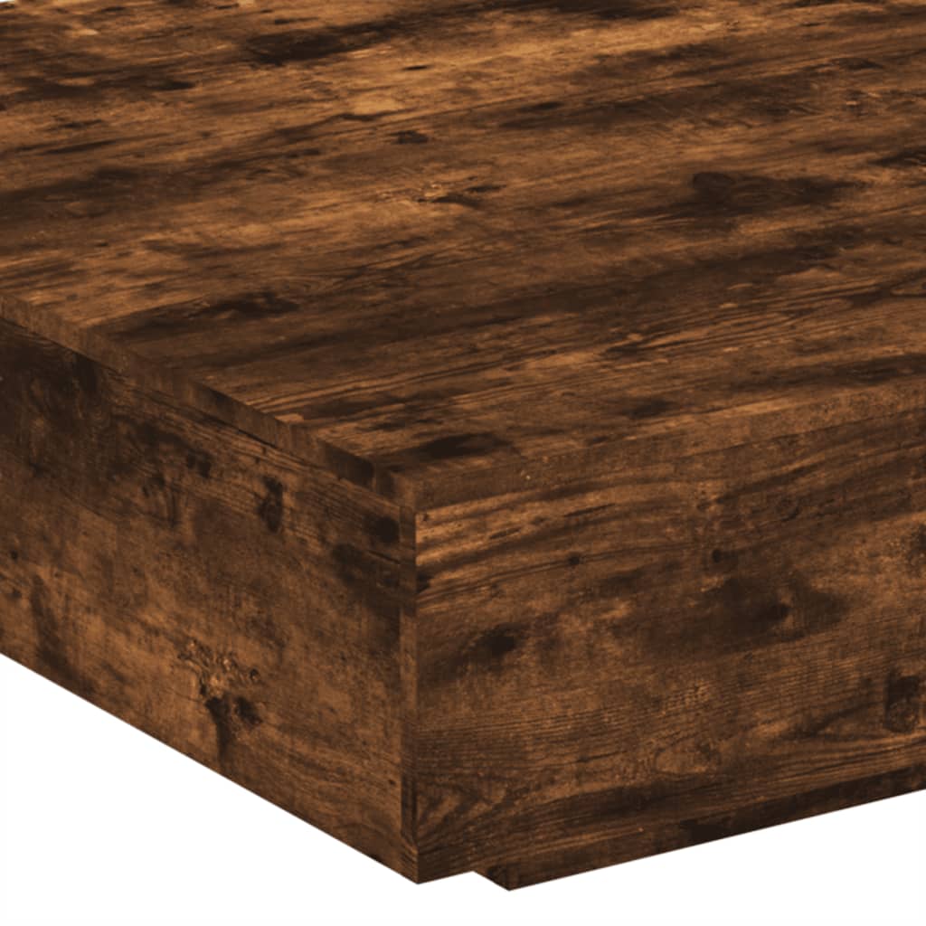 Salontafel met LED-verlichting 100x100x31 cm gerookt eikenkleur is nu te koop bij PeponiXL, paradijselijk wonen!