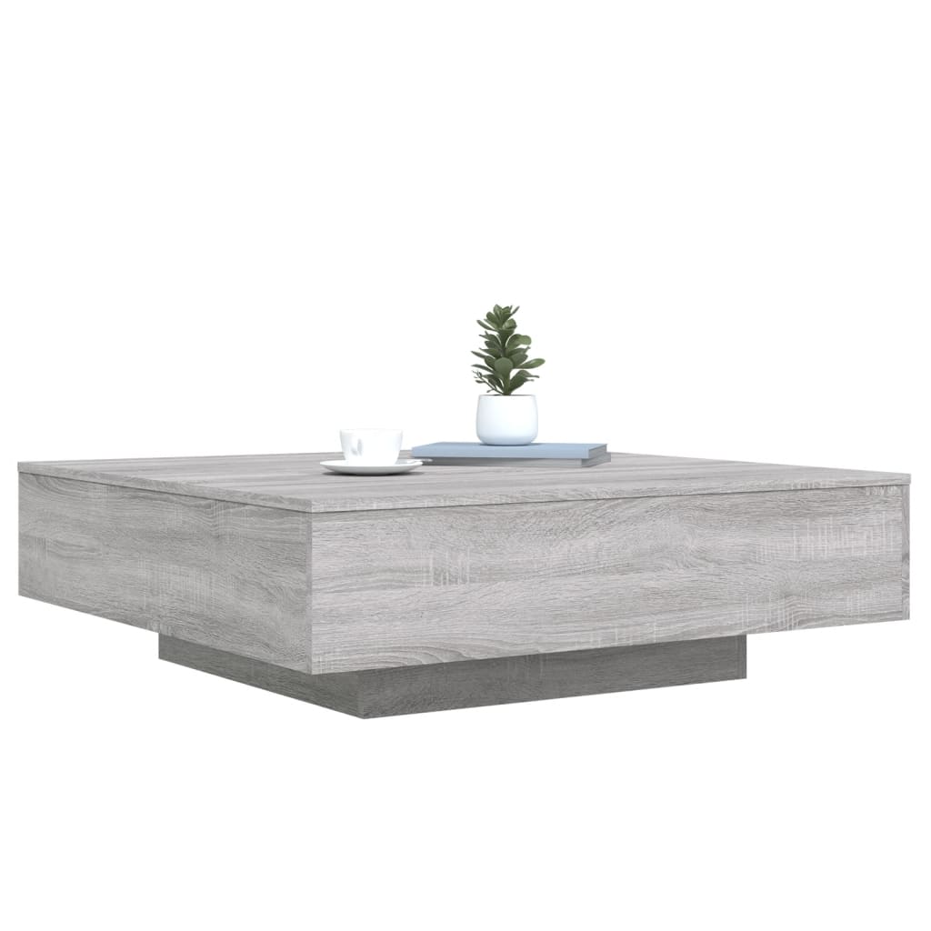 Salontafel met LED-verlichting 100x100x31 cm grijs sonoma eiken is nu te koop bij PeponiXL, paradijselijk wonen!