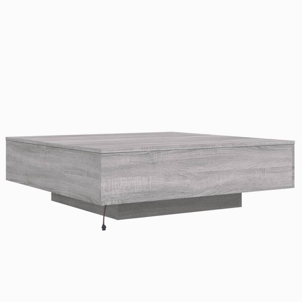 Salontafel met LED-verlichting 100x100x31 cm grijs sonoma eiken is nu te koop bij PeponiXL, paradijselijk wonen!