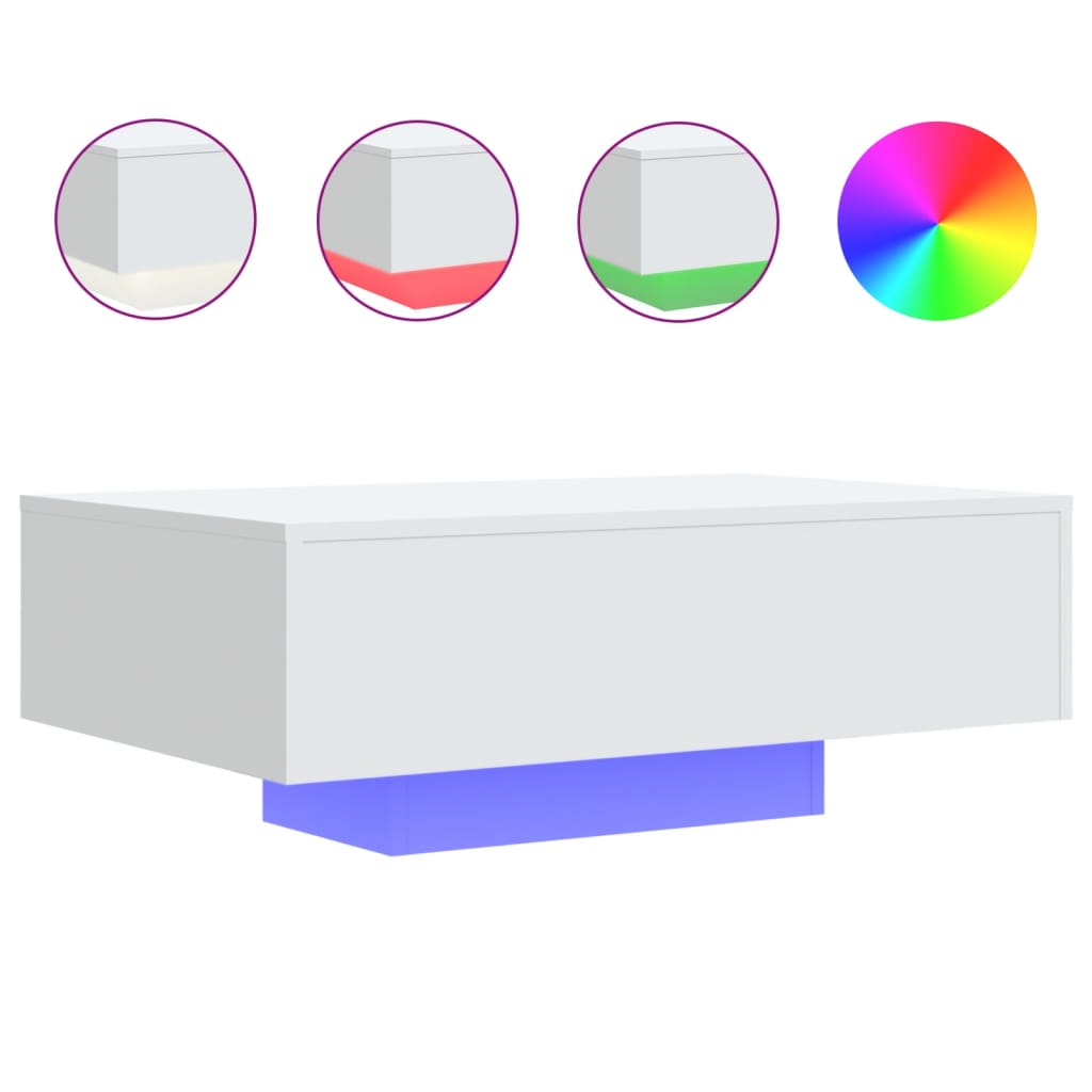 Salontafel met LED-verlichting 85x55x31 cm wit is nu te koop bij PeponiXL, paradijselijk wonen!