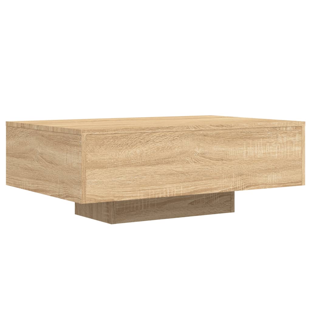 Salontafel met LED-verlichting 85x55x31 cm sonoma eikenkleurig is nu te koop bij PeponiXL, paradijselijk wonen!