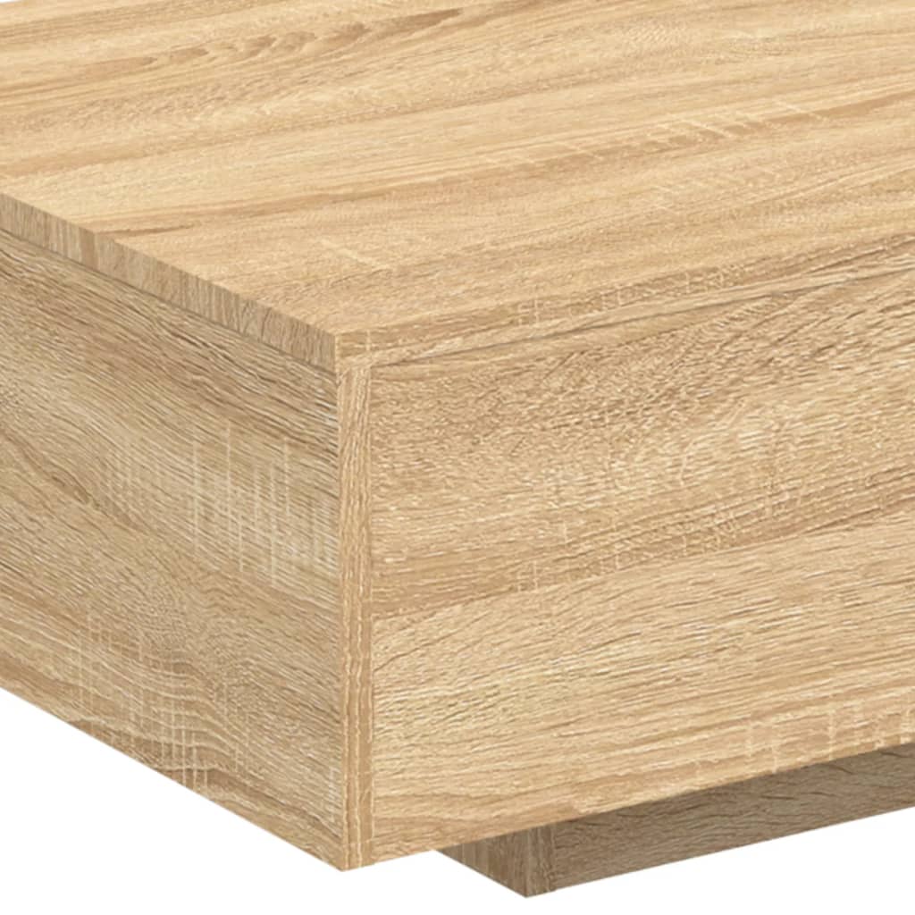 Salontafel met LED-verlichting 85x55x31 cm sonoma eikenkleurig is nu te koop bij PeponiXL, paradijselijk wonen!