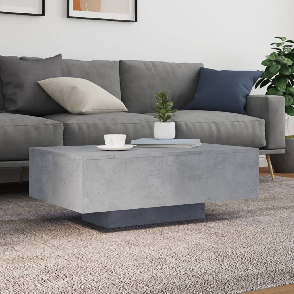 Salontafel met LED-verlichting 85x55x31 cm betongrijs is nu te koop bij PeponiXL, paradijselijk wonen!