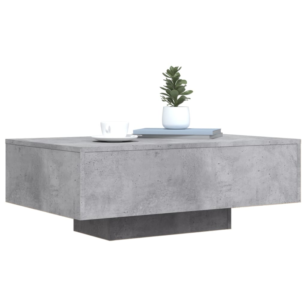 Salontafel met LED-verlichting 85x55x31 cm betongrijs is nu te koop bij PeponiXL, paradijselijk wonen!