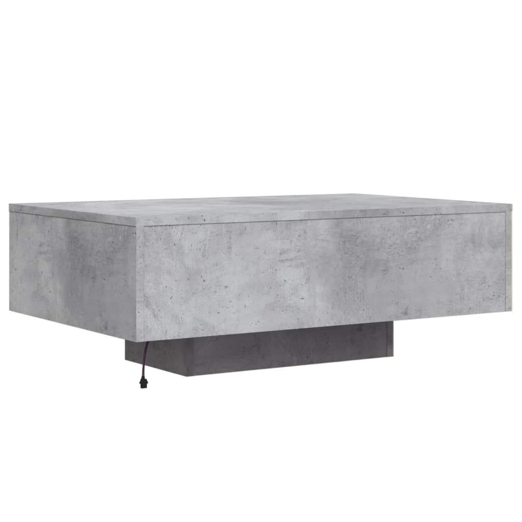 Salontafel met LED-verlichting 85x55x31 cm betongrijs is nu te koop bij PeponiXL, paradijselijk wonen!