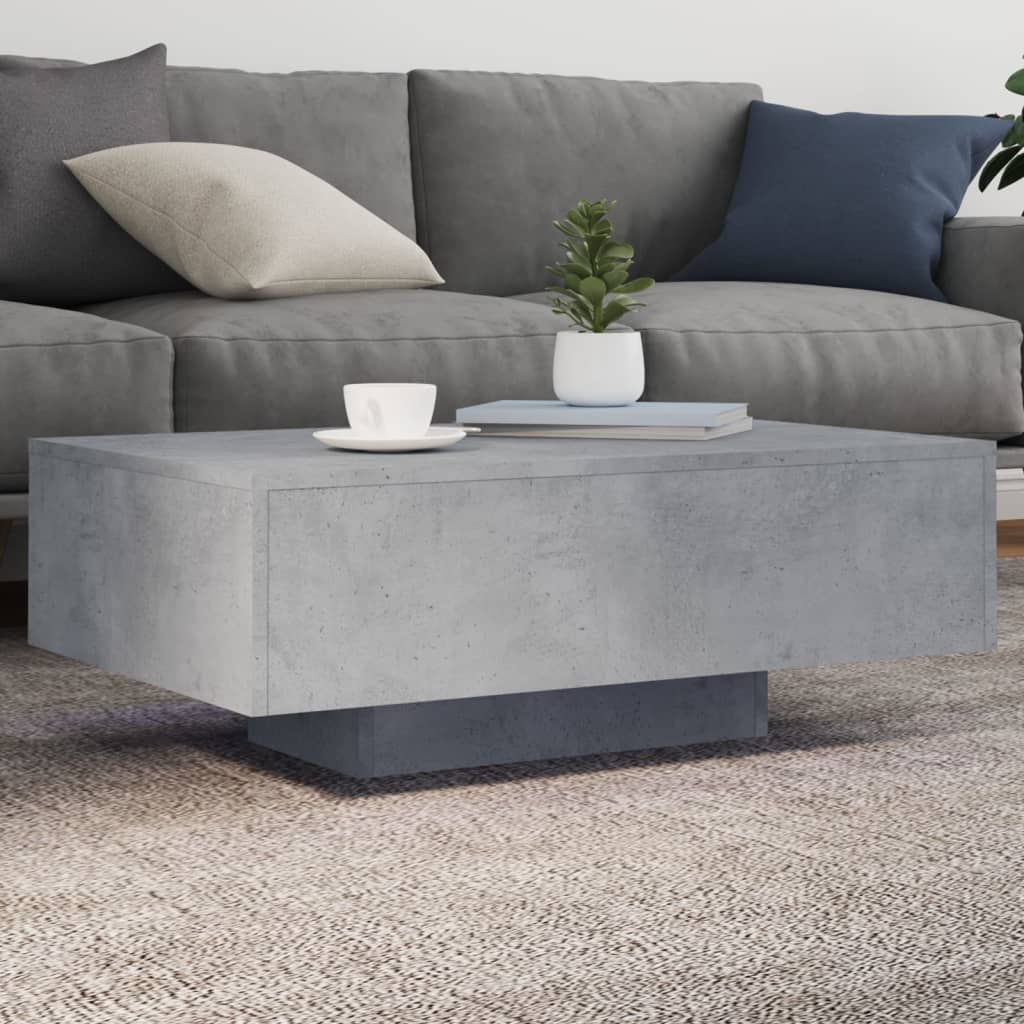 Salontafel met LED-verlichting 85x55x31 cm betongrijs is nu te koop bij PeponiXL, paradijselijk wonen!