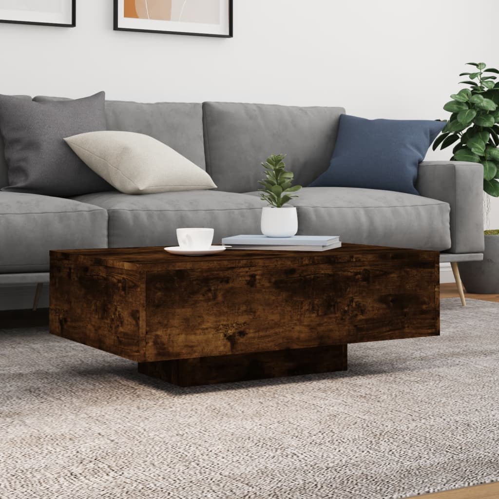 Salontafel met LED-verlichting 85x55x31 cm gerookt eikenkleurig is nu te koop bij PeponiXL, paradijselijk wonen!