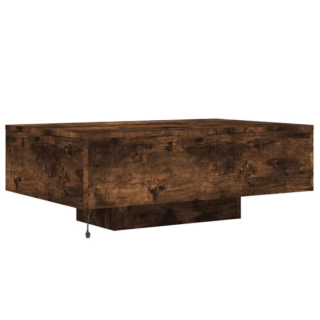 Salontafel met LED-verlichting 85x55x31 cm gerookt eikenkleurig is nu te koop bij PeponiXL, paradijselijk wonen!