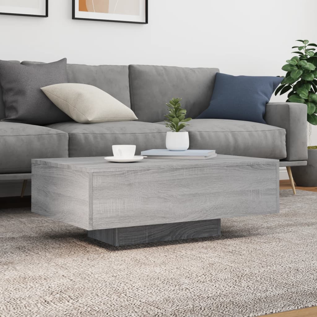 Salontafel met LED-verlichting 85x55x31 cm grijs sonoma eiken is nu te koop bij PeponiXL, paradijselijk wonen!