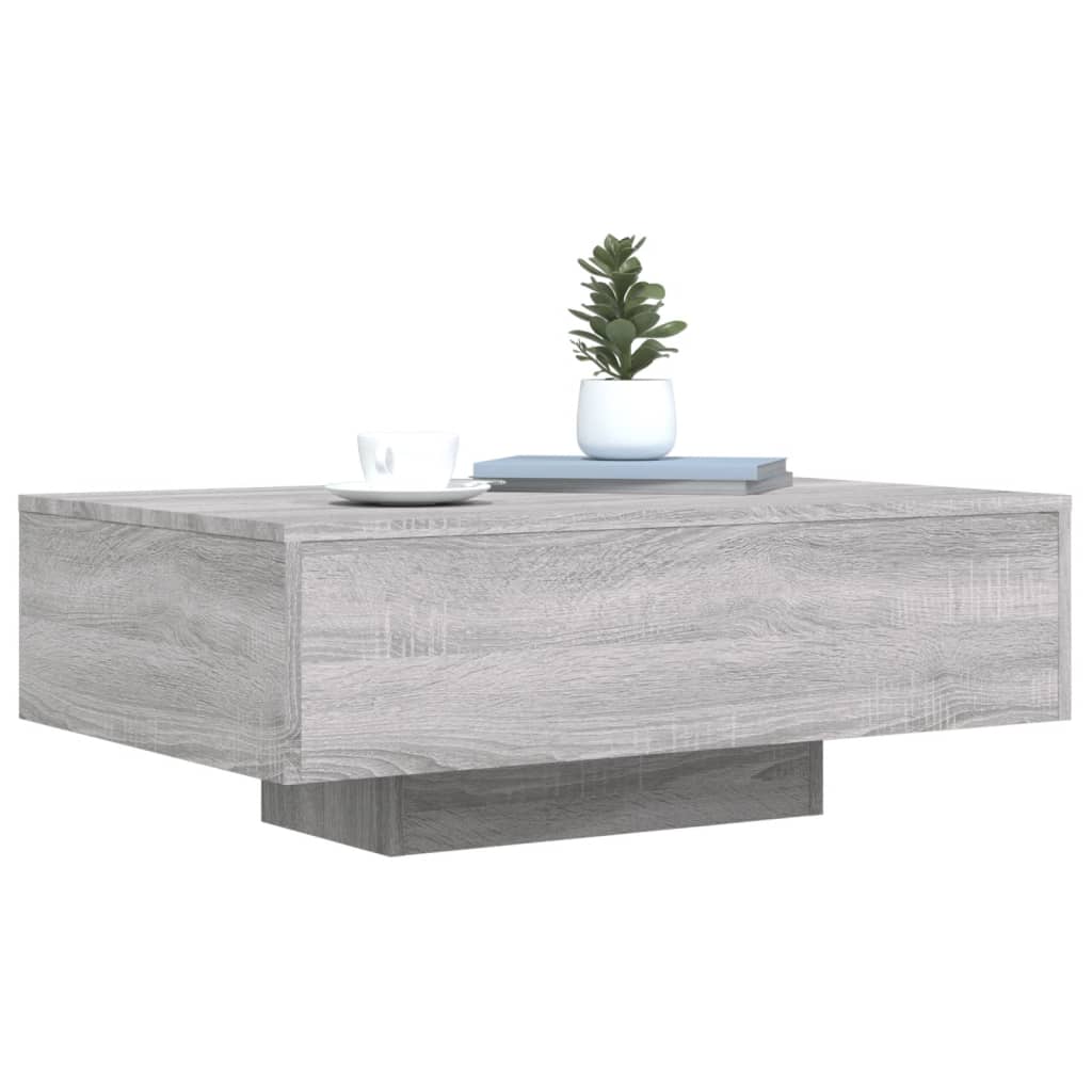 Salontafel met LED-verlichting 85x55x31 cm grijs sonoma eiken is nu te koop bij PeponiXL, paradijselijk wonen!
