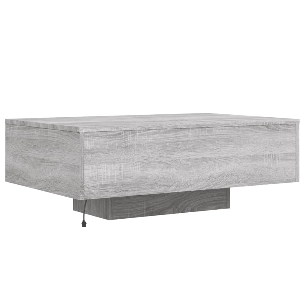 Salontafel met LED-verlichting 85x55x31 cm grijs sonoma eiken is nu te koop bij PeponiXL, paradijselijk wonen!
