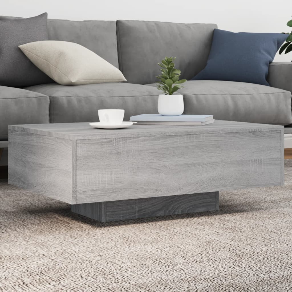 Salontafel met LED-verlichting 85x55x31 cm grijs sonoma eiken is nu te koop bij PeponiXL, paradijselijk wonen!