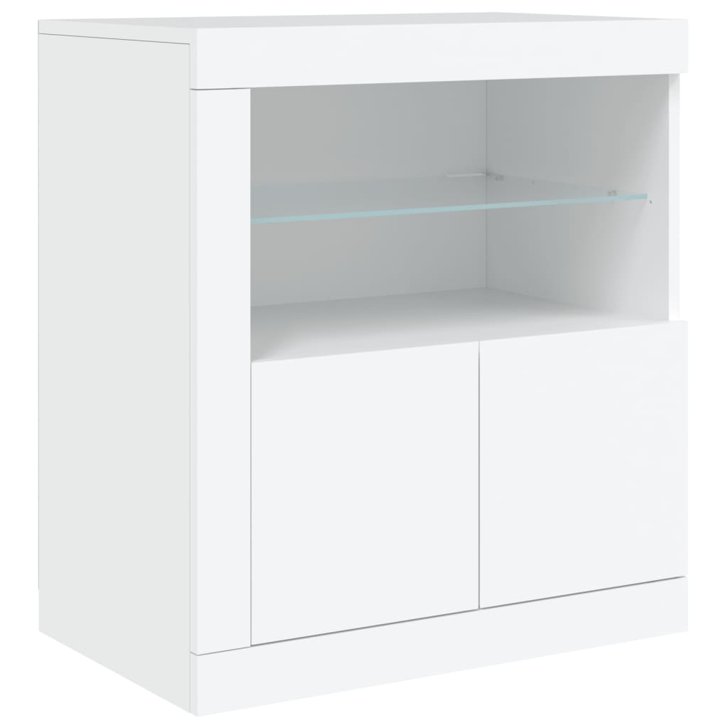 Dressoir met LED-verlichting 60,5x37x67 cm wit is nu te koop bij PeponiXL, paradijselijk wonen!