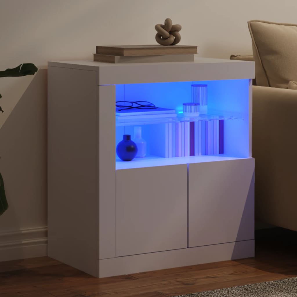 Dressoir met LED-verlichting 60,5x37x67 cm wit is nu te koop bij PeponiXL, paradijselijk wonen!