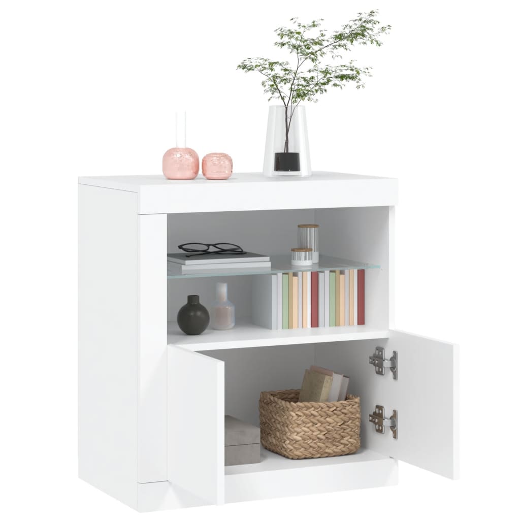 Dressoir met LED-verlichting 60,5x37x67 cm wit is nu te koop bij PeponiXL, paradijselijk wonen!