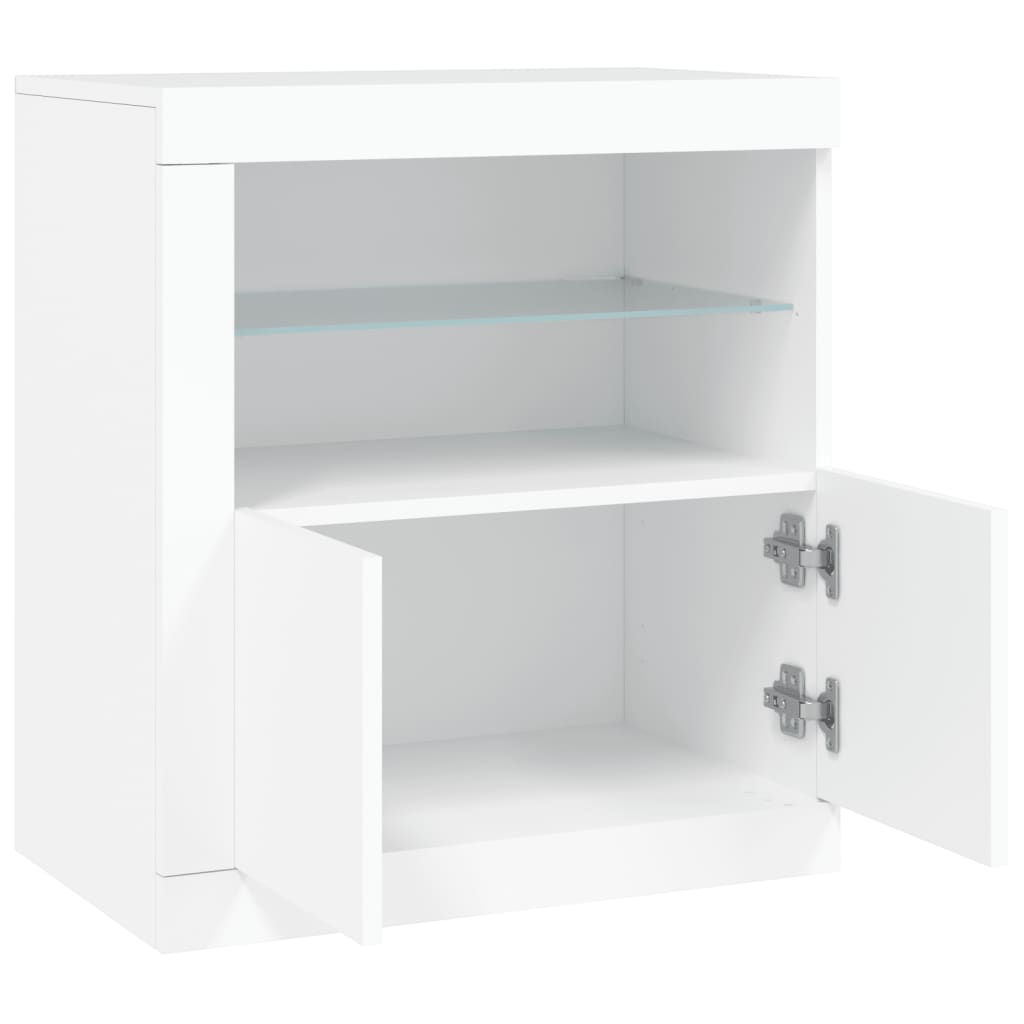 Dressoir met LED-verlichting 60,5x37x67 cm wit is nu te koop bij PeponiXL, paradijselijk wonen!