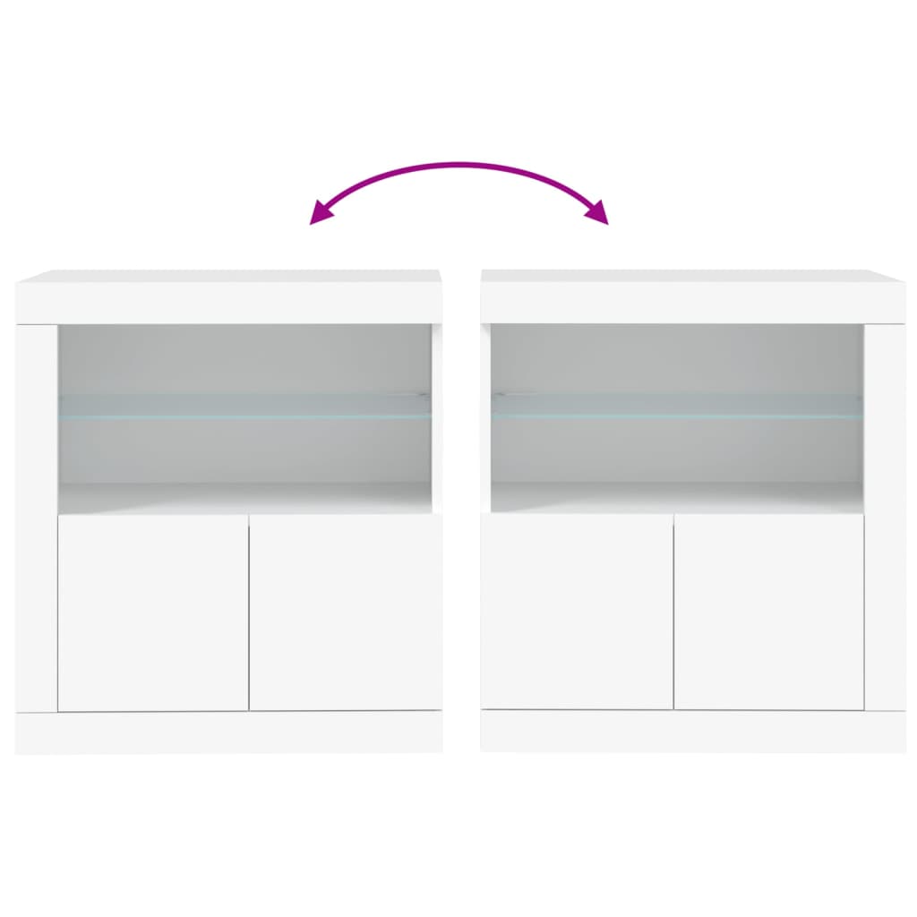 Dressoir met LED-verlichting 60,5x37x67 cm wit is nu te koop bij PeponiXL, paradijselijk wonen!