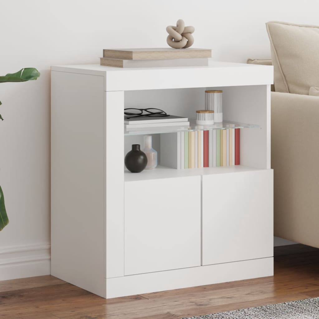 Dressoir met LED-verlichting 60,5x37x67 cm wit is nu te koop bij PeponiXL, paradijselijk wonen!
