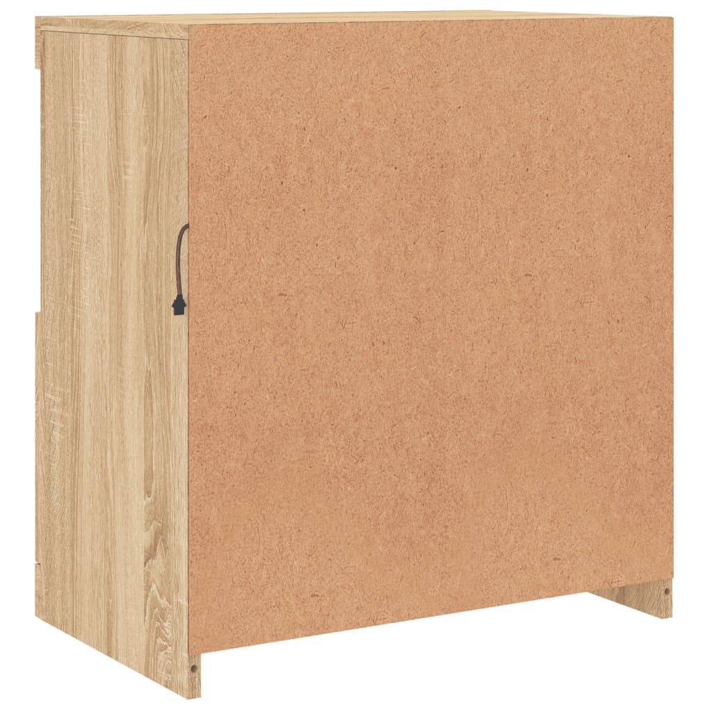 Dressoir met LED-verlichting 60,5x37x67 cm sonoma eikenkleurig is nu te koop bij PeponiXL, paradijselijk wonen!