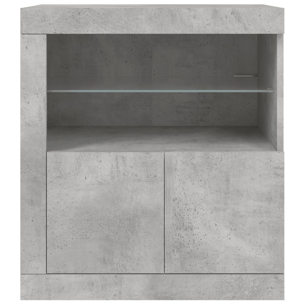 Dressoir met LED-verlichting 60,5x37x67 cm betongrijs is nu te koop bij PeponiXL, paradijselijk wonen!