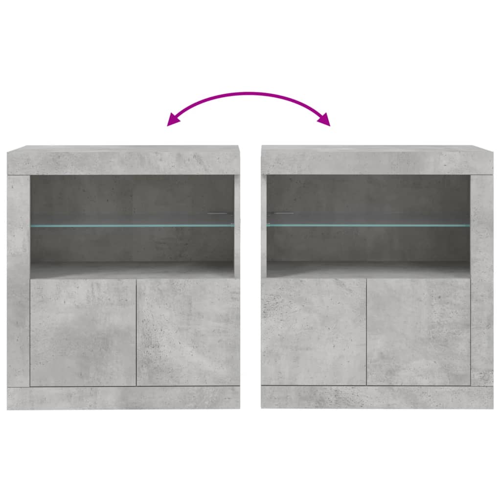 Dressoir met LED-verlichting 60,5x37x67 cm betongrijs is nu te koop bij PeponiXL, paradijselijk wonen!