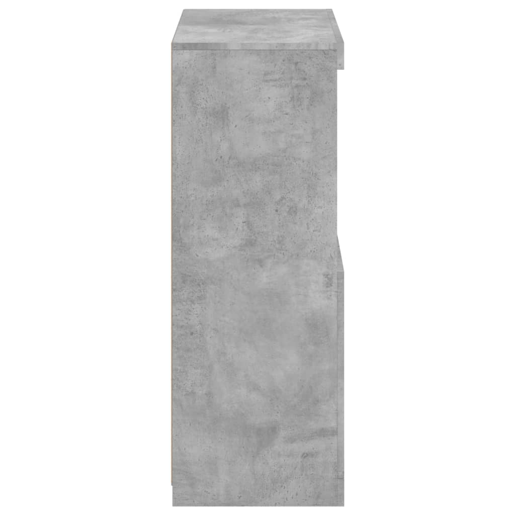Bijzetkast met LED-verlichting bewerkt hout betongrijs is nu te koop bij PeponiXL, paradijselijk wonen!