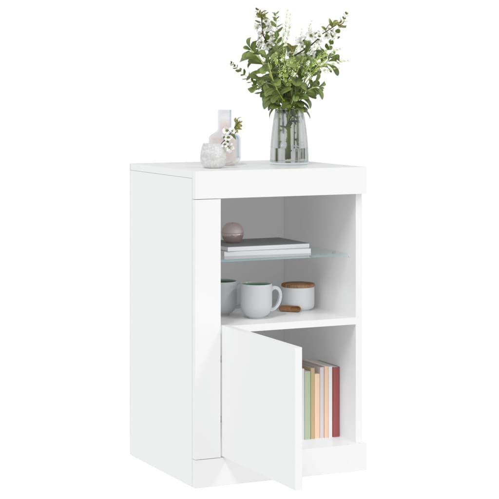 Bijzetkastjes met LED-verlichting 2 st bewerkt hout wit is nu te koop bij PeponiXL, paradijselijk wonen!
