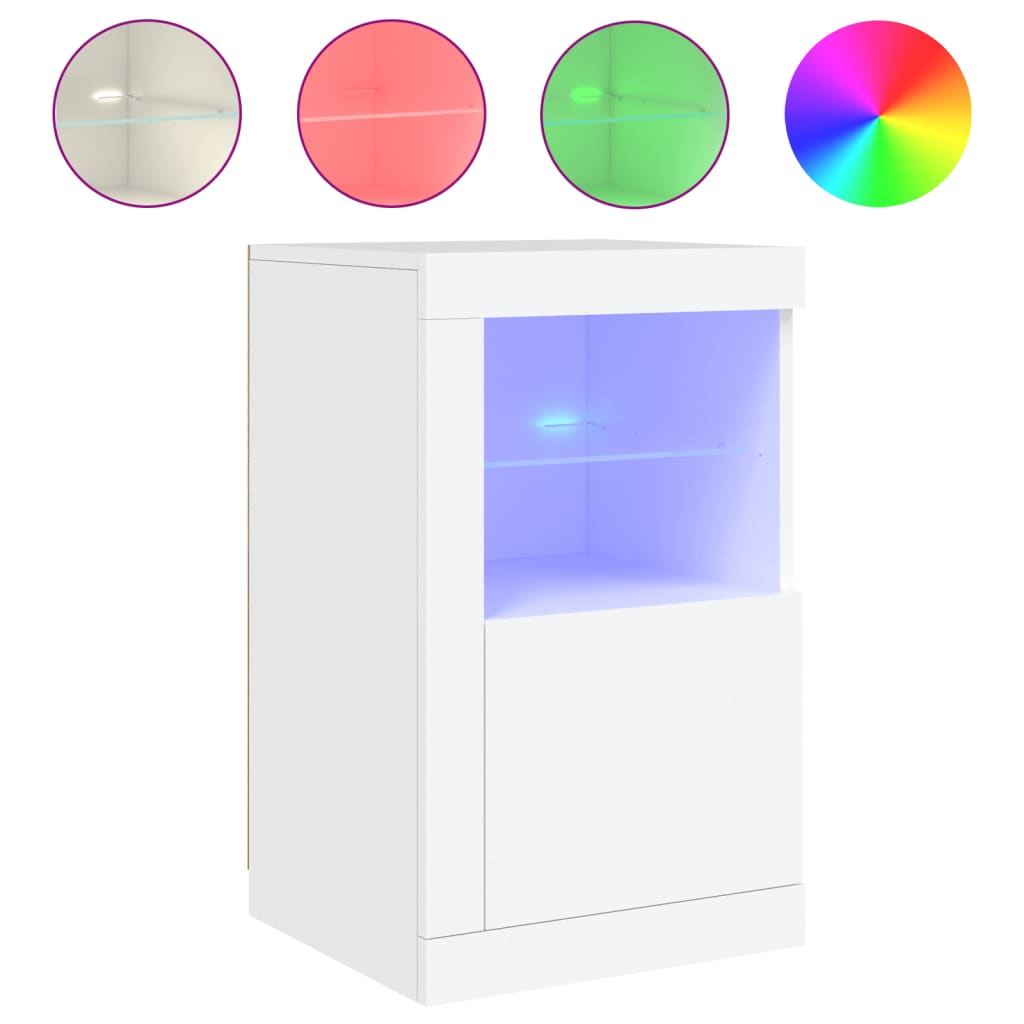 Bijzetkastjes met LED-verlichting 2 st bewerkt hout wit is nu te koop bij PeponiXL, paradijselijk wonen!