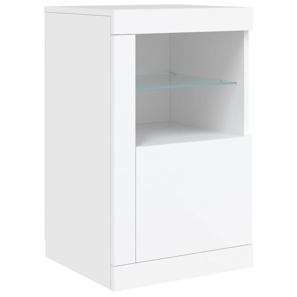 Bijzetkastjes met LED-verlichting 2 st bewerkt hout wit is nu te koop bij PeponiXL, paradijselijk wonen!